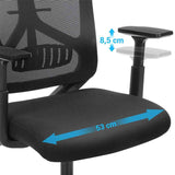 Bureaustoel, bureaustoel met netbespanning, ergonomische computerstoel, draaistoel, verstelbare lendensteun, met hoofdsteun