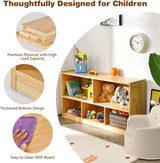 FURNIBELLA - 5-delige kinderboekenkast en speelgoedopslag, schoollokaal Houten opbergkast voor kinderdagverblijf, speelkamer, hal en kleuterschool, natuurlijk