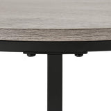 FURNIBELLA - salontafel, set van 2, woonkamertafel, ronde bijzettafel met metalen frame, moderne salontafel, eettafels voor woonkamer, grijs hout