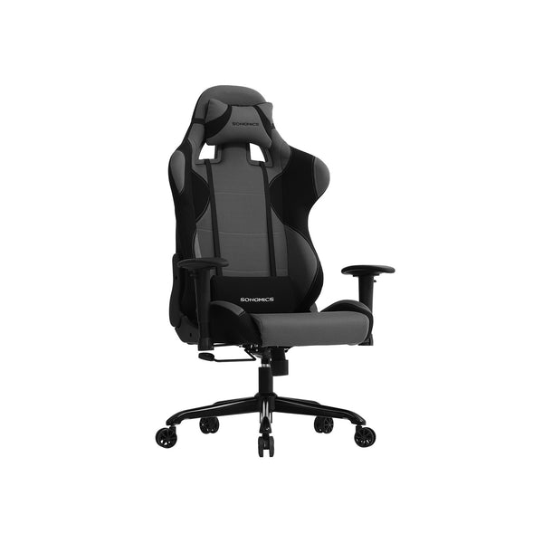 Gaming stoel polyester zwart-grijs