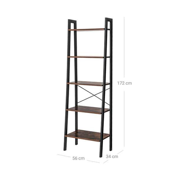 Industrieel design ladderrek 5 planken