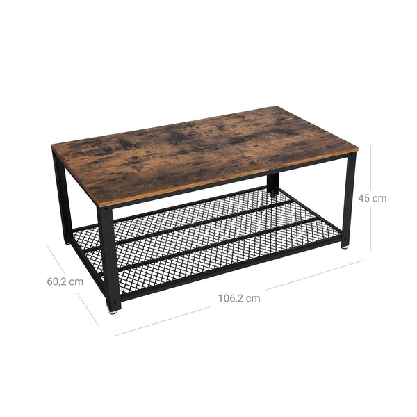 Industrieel design salontafel met plank