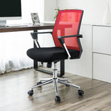 Bureaustoel met netbekleding rood-zwart