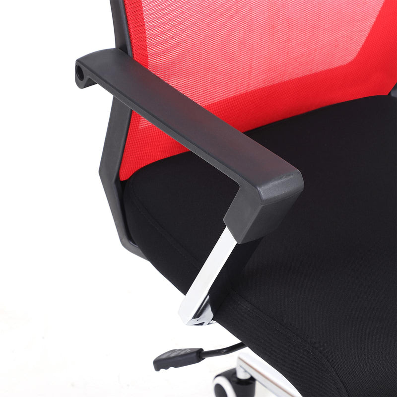 Bureaustoel met netbekleding rood-zwart
