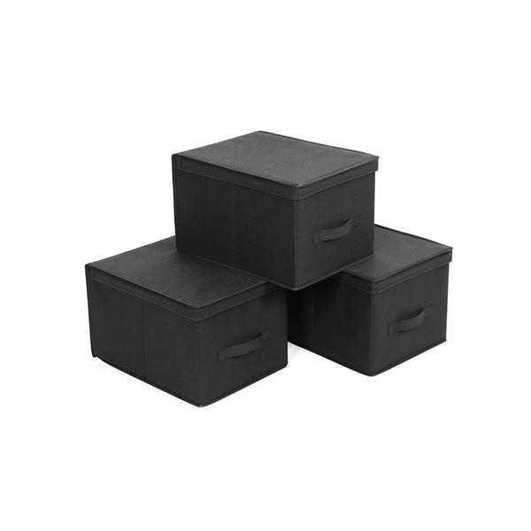 Opbergboxen 3 stuks zwart