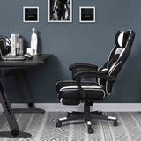 Songmics gaming stoel, bureaustoel met voetsteun, bureaustoel met hoofdsteun en lendenkussen, in hoogte verstelbaar, ergonomisch