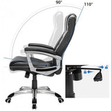 Songmics zwarte pu hoge rug kantoor executive draaibare computer stoel fauteuil