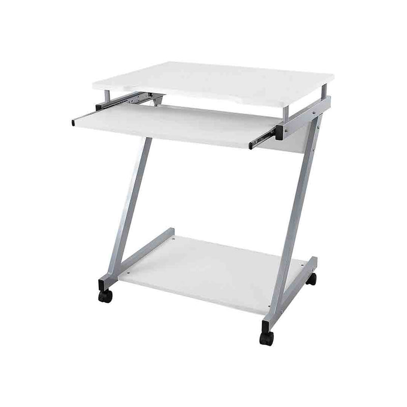 Vasagle bureau, computertafel, pc-tafel soepele toetsenbordverlenging, eenvoudigere installatie, ruimtebesparende pc-tafel in z-vorm wit