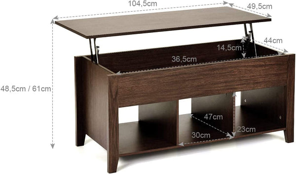 Moderne salontafel met in hoogte verstelbare bovenkant