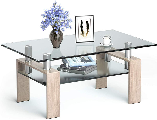 moderne salontafel met lage plank