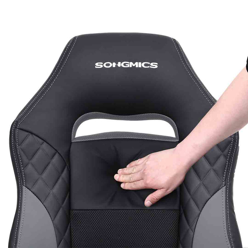 Songmics race sport stoel bureaustoel, bureaustoel, ademend, comfortabel, ergonomisch