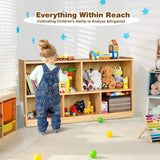 FURNIBELLA - 5-delige kinderboekenkast en speelgoedopslag, schoollokaal Houten opbergkast voor kinderdagverblijf, speelkamer, hal en kleuterschool, natuurlijk