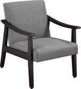 FURNIBELLA - Gestoffeerde stoel van cocktailkuipstoel, enkele bank, elegante retro-stoel, massief houten structuur voor woonkamerontvangst slaapkamer, 62 cm × 69,5 cm × 74,5 cm