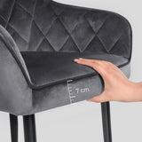 Gestoffeerde stoel met armleuningen grijs