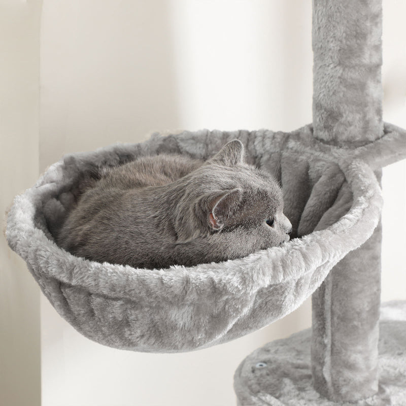 Kattenboom hoge plafondlamp grijs