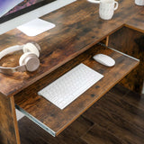 Computertafel in L-vorm vintage bruin